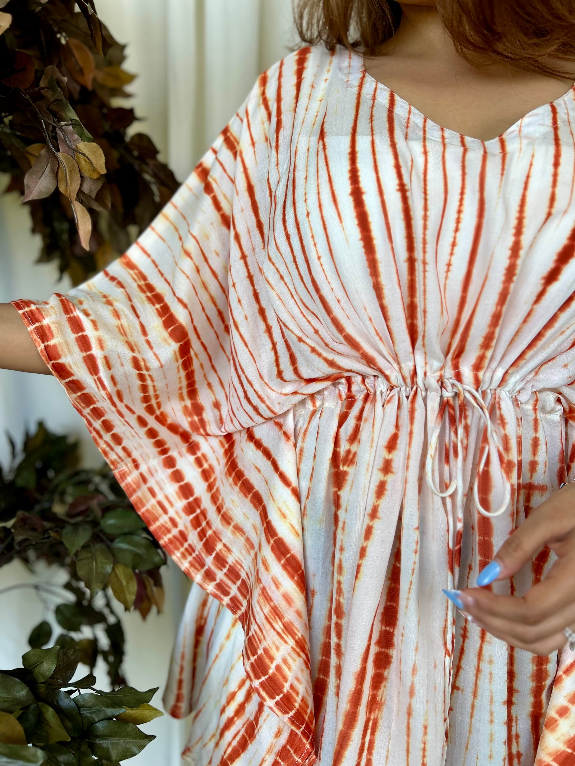 Orange Tie-Dye Relaxed Modal Short Top - Desi Hart