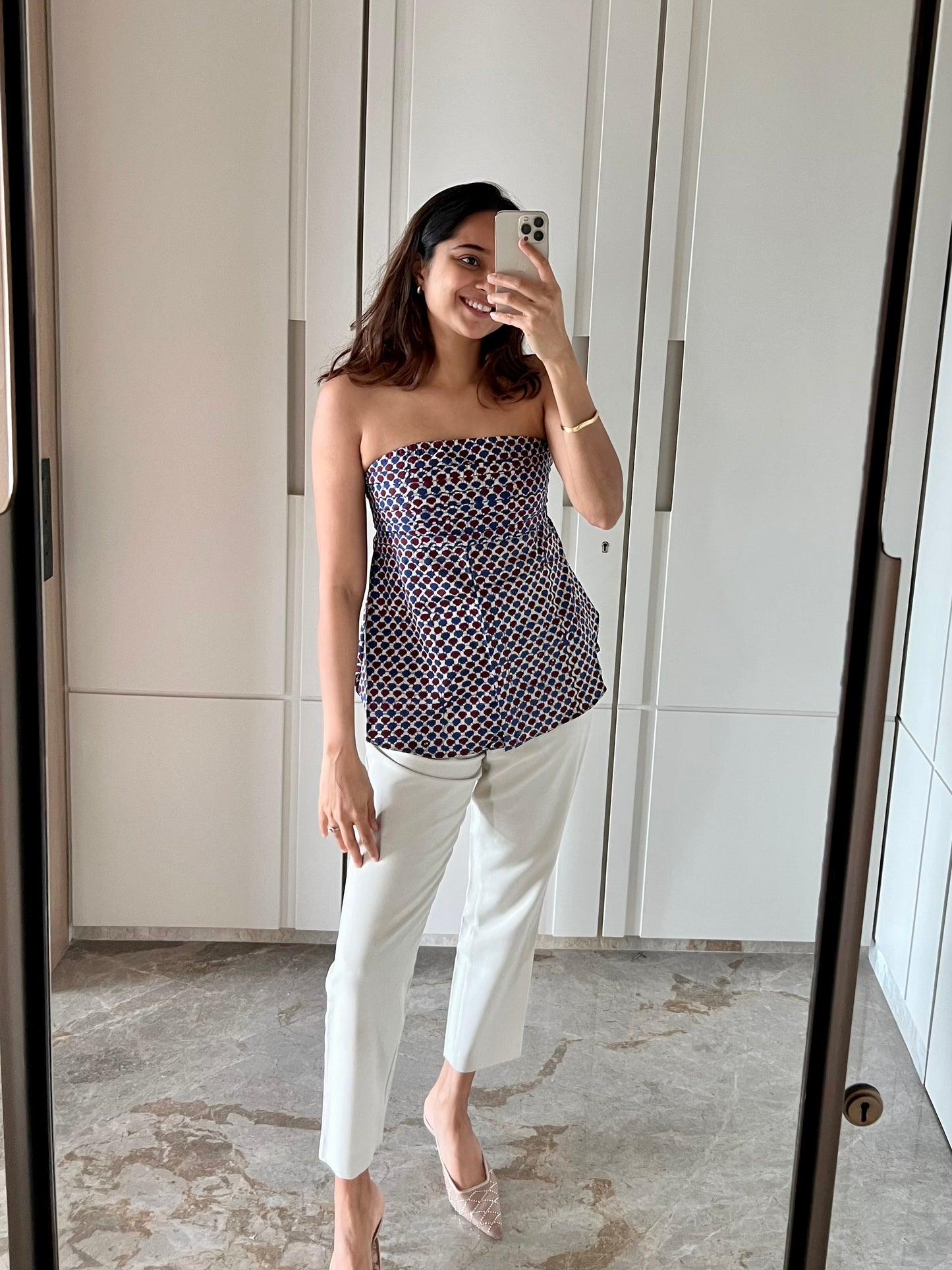 Purple Cotton Satin Tube Top