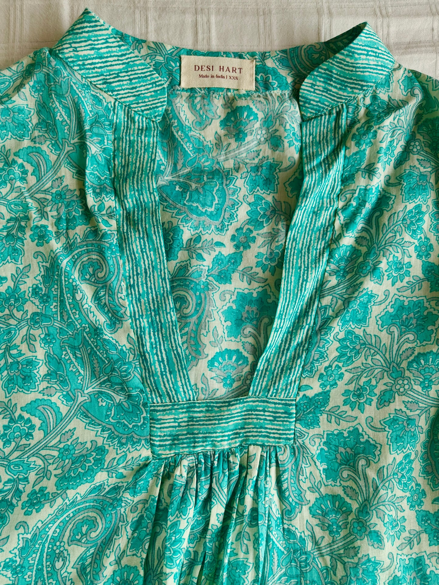 Blue Hand Block Mul Short Top