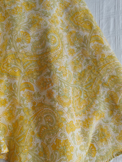 Yellow Hand Block Spaghetti Mul Short Top